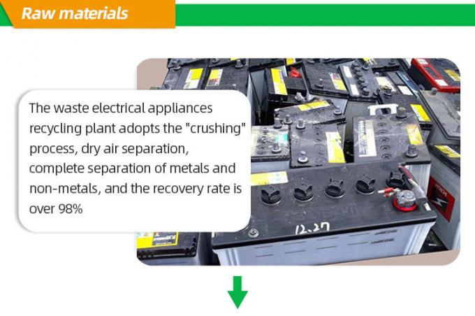 Batterie au plomb de rebut écrasant et séparant l'équipement de traitement à l'acide d'équipement à vendre